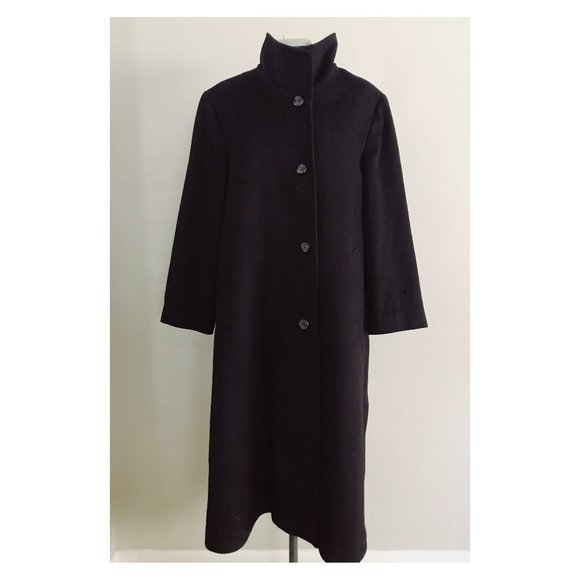 Vintage Nicole Miller NYC Cashmere Trench Coat Sz 14 Made in Poland
